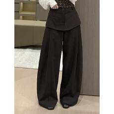 批发实拍 高腰休闲屁帘弯刀裤女2026年秋季阔腿裤女宽松西装料长裤女