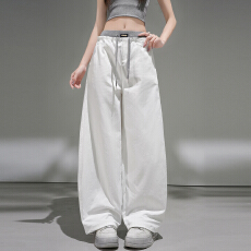 批发<b class='q'>实拍</b> 2026夏松紧腰撞色抽绳百搭宽松阔腿束脚两穿休闲工<b class='q'>装</b>运动<b class='q'>裤</b>