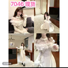 批发瑞茜·威瑟斯 月光礼赞 秋冬温柔风气质显瘦长袖<b class='q'>连衣裙</b>R1157T