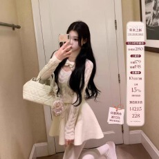 批发26/ss 妮妮千金 蝴蝶结挖空超细马海毛麻花长袖针织衫上衣