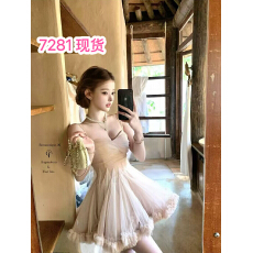 批发26/ss 桃乐丝舞曲 裸色花朵吊带蓬蓬芭蕾纱质连衣<b class='q'>裙</b>短<b class='q'>裙</b>女