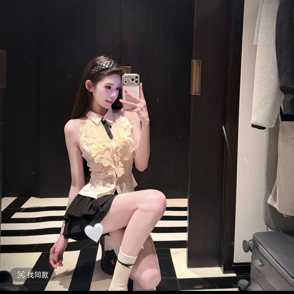 새로운 꽃다발 일반 사랑 소녀 센스 나비 매듭 허리 수축 슬림해 보이는 명문 여성 바람 프랑스식 패션 세트