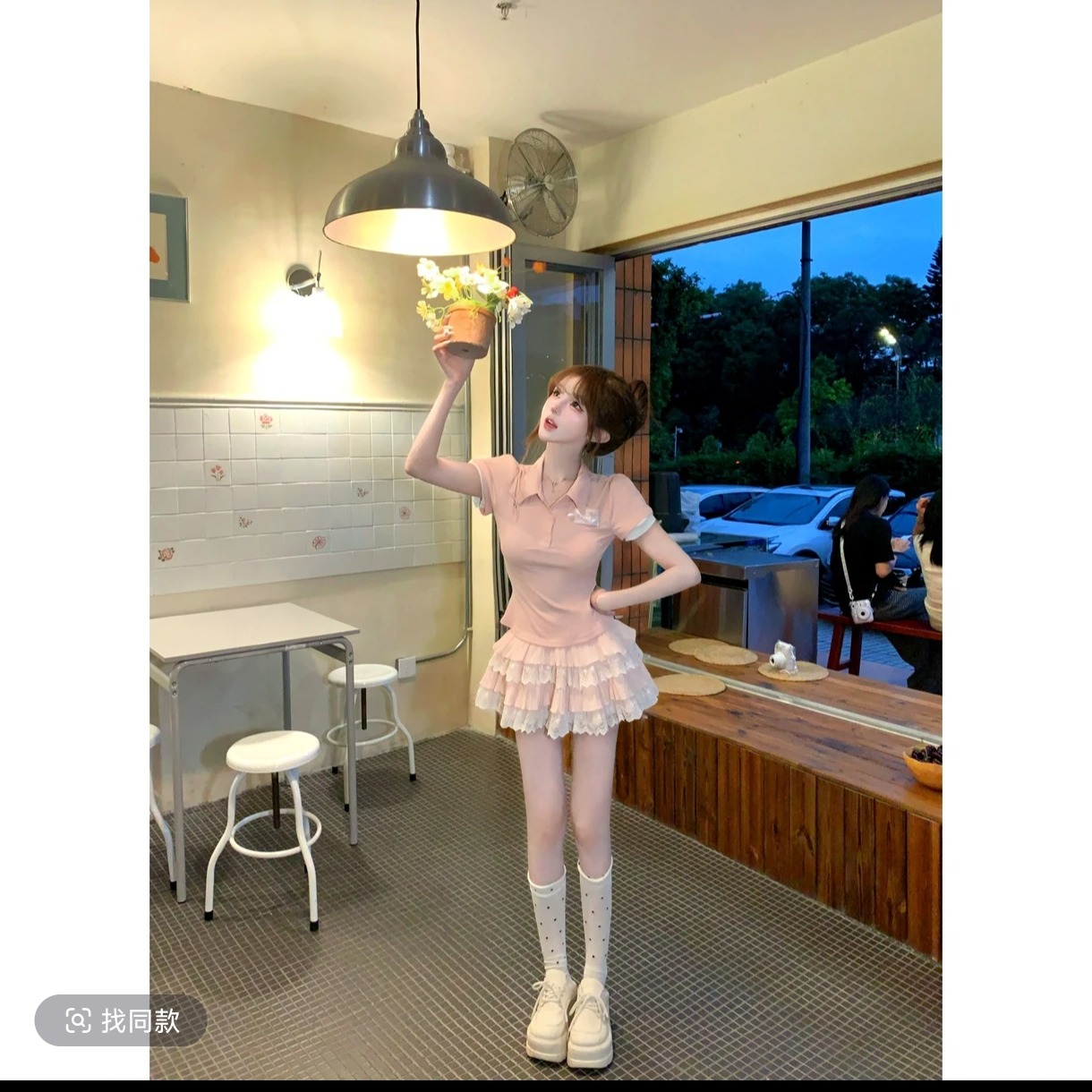 루이 茜 웨이 Sher S 달콤한 복숭아 일기 봄 여름 달콤함 귀여운 바람 중국 스타일 의류 맨위 반 스커트 r1559-3n