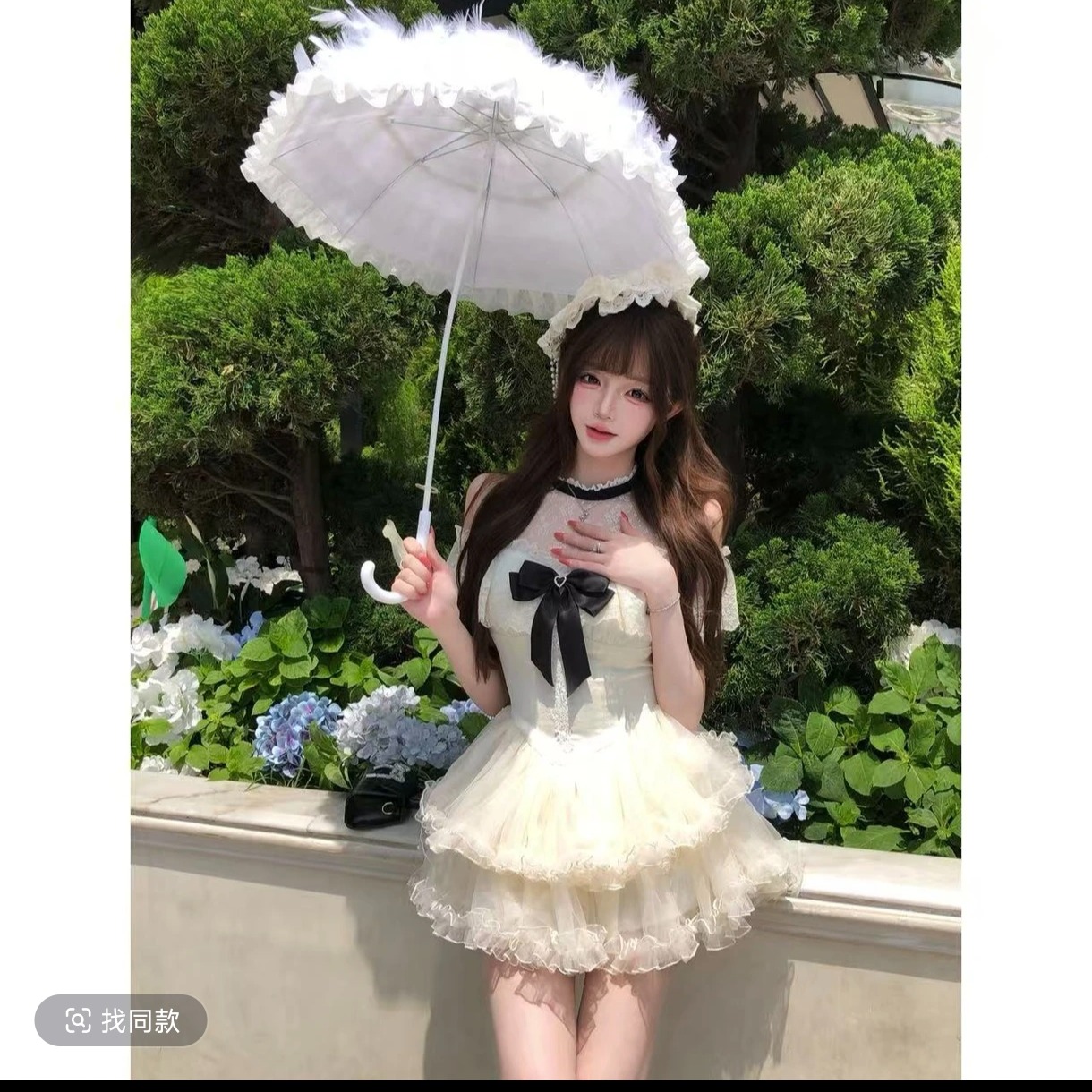 백조 춤 비싼 가스 망사 새는 어깨 허리 수축 퍼프 수준 목이버섯 레이스 케이크 드레스