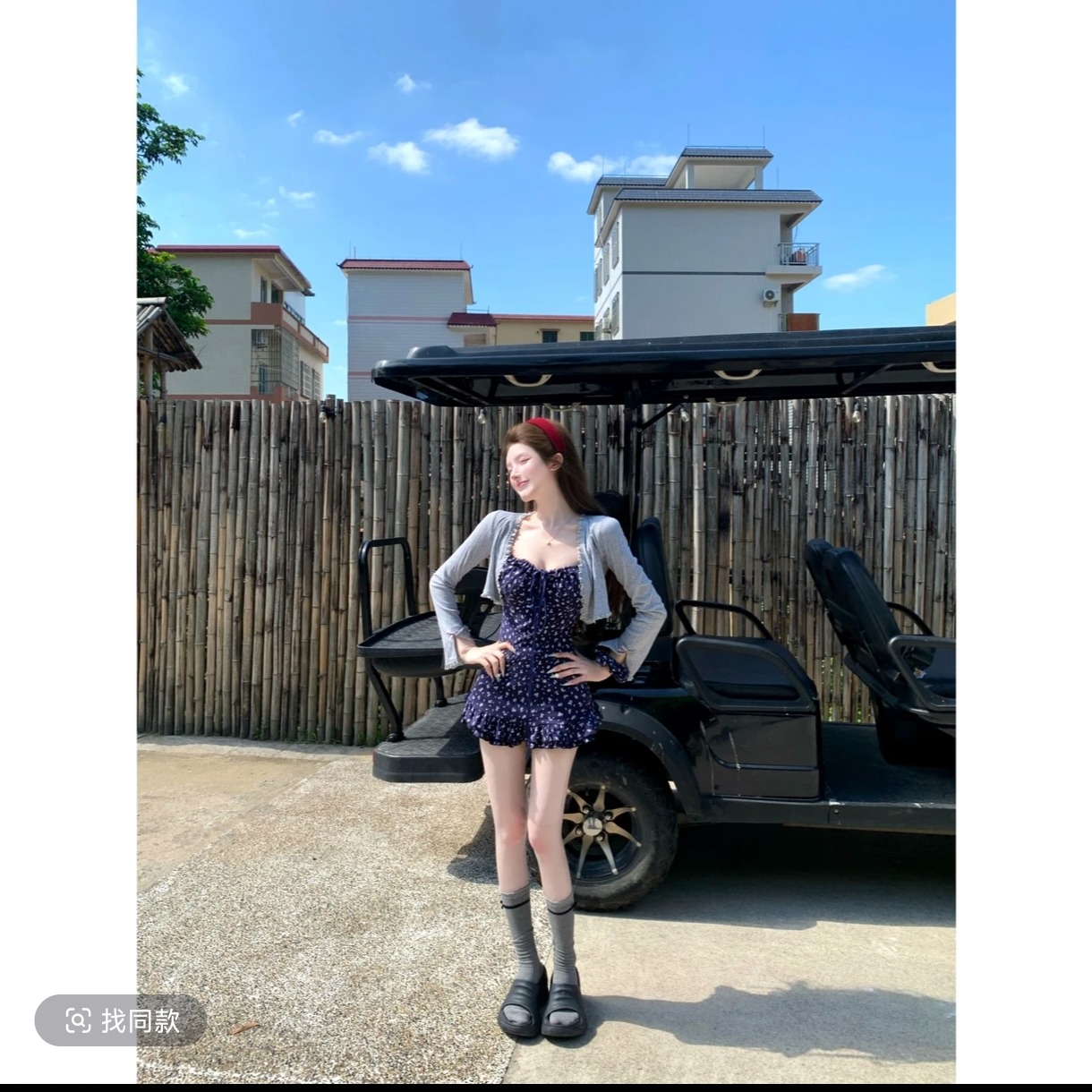 루이 茜 웨이 Sher S 한 부서 소녀 여름 새로운 휴가 전원 바람 드레스 오픈 가디건 r2693-1l