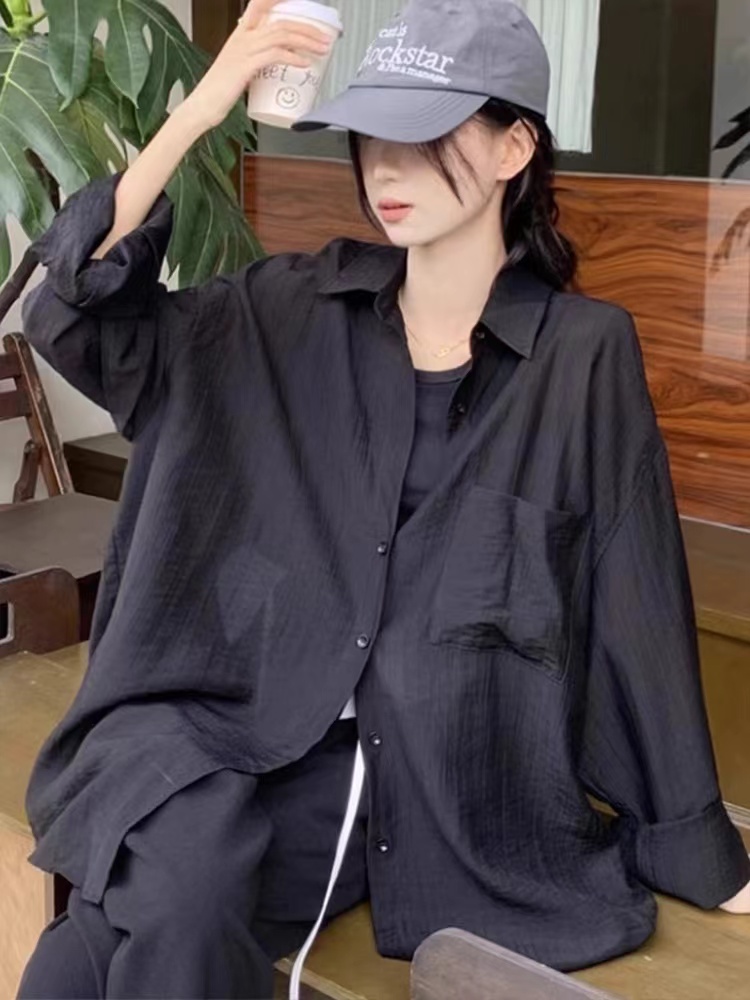 자외선 차단 셔츠 여성 코트 여름 얇은 스타일 외부 가져 가라. 오픈 가디건 여자 셔츠 아마 맨위 여름 볼륨