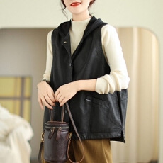 批发2026春季新款流行爆款PU皮<b class='q'>马甲</b>外套无袖外穿显瘦百搭慵懒风夹克女