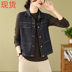 批发实拍2026春季小坎肩叠穿上衣单排扣纯色马甲复古工装外套背心外搭