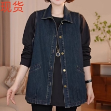 批发2025春季新款欧洲站牛仔洗水马甲女百搭休闲时尚简约减龄背心上衣
