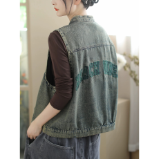 批发2026秋季新款<b class='q'>牛仔</b><b class='q'>马甲女</b>坎肩显瘦休闲复古宽松拼接百搭上衣马夹