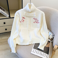 批发白色<b class='q'>马海毛</b>针织毛衣外套女秋冬冬季加厚慵懒风水貂毛<b class='q'>开衫</b>2025新款