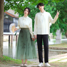 批发<b class='q'>实拍</b>情侣装原创古风新中式运动会朗诵舞台班服演出校服