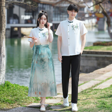 批发实拍情侣装原创古风新中式运动会朗诵舞台班服演出校服