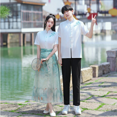 批发实拍情侣装原创古风新中式运动会朗诵舞台班服演出校服