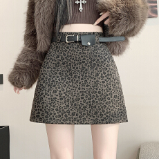 批发实拍秋冬欧美风<b class='q'>西装</b>裙A字裙毛呢直筒裙豹纹短裙包臀一步裙半身裙