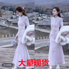 批发分割式加绒鱼尾<b class='q'>旗袍</b>