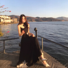 批发木子李的李新中式立领无袖蕾丝刺绣针织连衣裙垂感高腰A字长裙夏