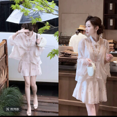 批发【婷婷】《蝴蝶骨》重工珠绣蕾丝 <b class='q'>裙裤</b>小衫套装 TT2GCTH2216