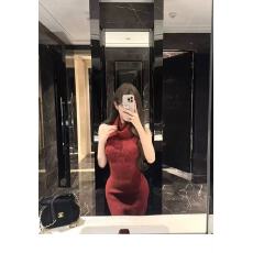 批发CCZEE 12/08 20:00pm新品【赫斯玫瑰】高领<b class='q'>刺绣</b>无袖针织<b class='q'>连衣裙</b>