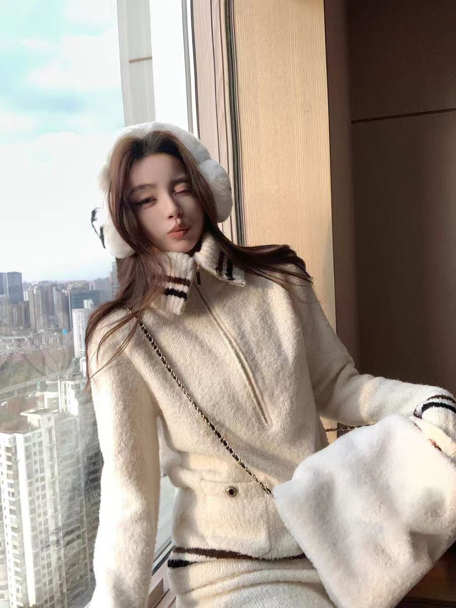 creamy 눈 푸 샤오시엔 양모 양모 팬시 서클 실 이른 봄 화이트 풍부한 천 금빛 바람 샤오시엔 니트 세트