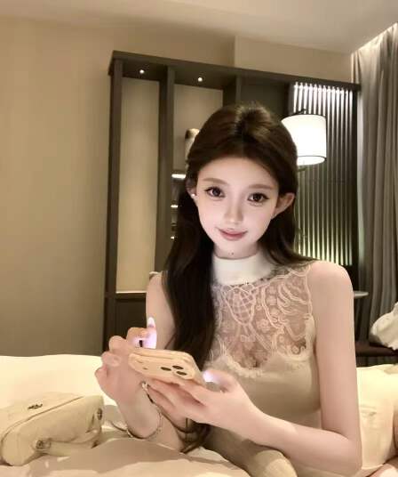 kubiliv 부드러운 제직 언어 무거운 작업 자수 레이스 조각 반하이넥 민소매 티셔츠 순수한 욕망 몸매 가꾸기 맨위
