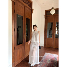 批发板栗可可Bankelili'巴黎之恋'纯欲温柔千金感蕾丝飘带收腰<b class='q'>连衣裙</b>