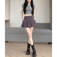 批发实拍2026新款纯色百褶裙时尚<b class='q'>修身</b>百搭通勤<b class='q'>西装</b>A字裙