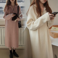 批发现货好质量 孕妇装韩版2022秋<b class='q'>冬</b>季新款韩版过膝中长款毛衣孕妇裙