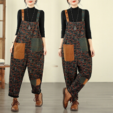 批发实拍大码牛仔背带裤四季新款印花<b class='q'>时尚</b>休闲百搭<b class='q'>个性</b>背带裤