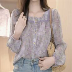 批发<b class='q'>雪纺衫女</b><b class='q'>夏季</b>2026新款洋气减龄轻奢高级感妈妈遮肚子显瘦小衫上衣