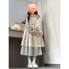 批发纯欲甜辣妹套装裙女早秋季假两件<b class='q'>蕾丝</b>豹纹上衣穿搭蛋糕裙子两件套