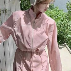 批发原版做法，裙子内里】字母印花抽绳防晒衣+松紧腰裤裙两件<b class='q'>套装</b>女