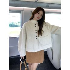 批发小香风大衣女短款小个子2025年新款韩版设计感小众秋冬毛呢外套