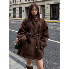 批发高级感深冬独特超好看呢子大衣女入冬季2025新款毛呢外套加厚<b class='q'>短款</b>