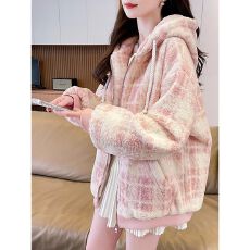 批发小香风羊羔毛绒<b class='q'>外套</b>女秋冬季初高中学生韩系<b class='q'>休闲</b>棉衣棉服毛呢<b class='q'>外套</b>