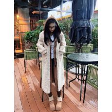 批发超好看假两件连帽毛绒外套女2025冬季新款高级设计感时尚款保暖衫