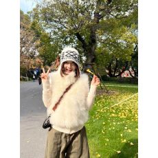 批发氛围感百搭马甲环保仿皮草坎肩外套女宽松型高级感女生纯色款上衣