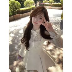 批发富家千金小香风连衣裙女<b class='q'>秋</b>冬设计感小众蝴蝶结公主裙法式收腰裙子