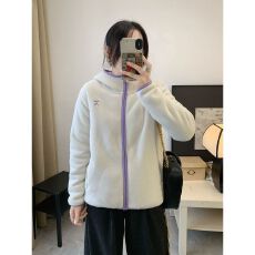 批发超好看摇粒绒<b class='q'>外套</b>女2025新款冬装双面加绒加厚连帽<b class='q'>休闲</b>上衣