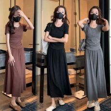 批发高档时尚洋气大码<b class='q'>女</b>装套装百搭宽松显瘦减龄妈妈装<b class='q'>哈伦裤</b>两件套