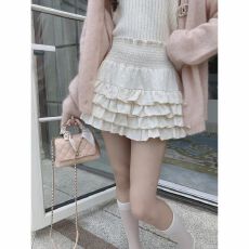 批发有里裤夏季新款 奶油牌少女感 显瘦<b class='q'>蕾丝</b>蓬蓬蛋糕半身裙高腰短裙