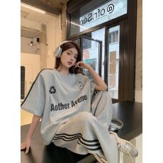 批发65鱼鳞两件套】美式<b class='q'>套装</b>女字母印花T恤夏季高腰直筒裤