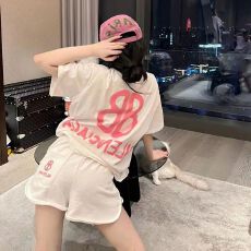 批发休闲运动<b class='q'>套装</b><b class='q'>女</b>夏季新款短袖<b class='q'>短裤</b>时尚跑步服两件套