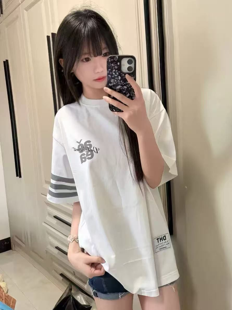 자수 주문 표준 프린트 19 지점 220 그램 순면 케이블 루오 Na 네클라인 반팔 티셔츠