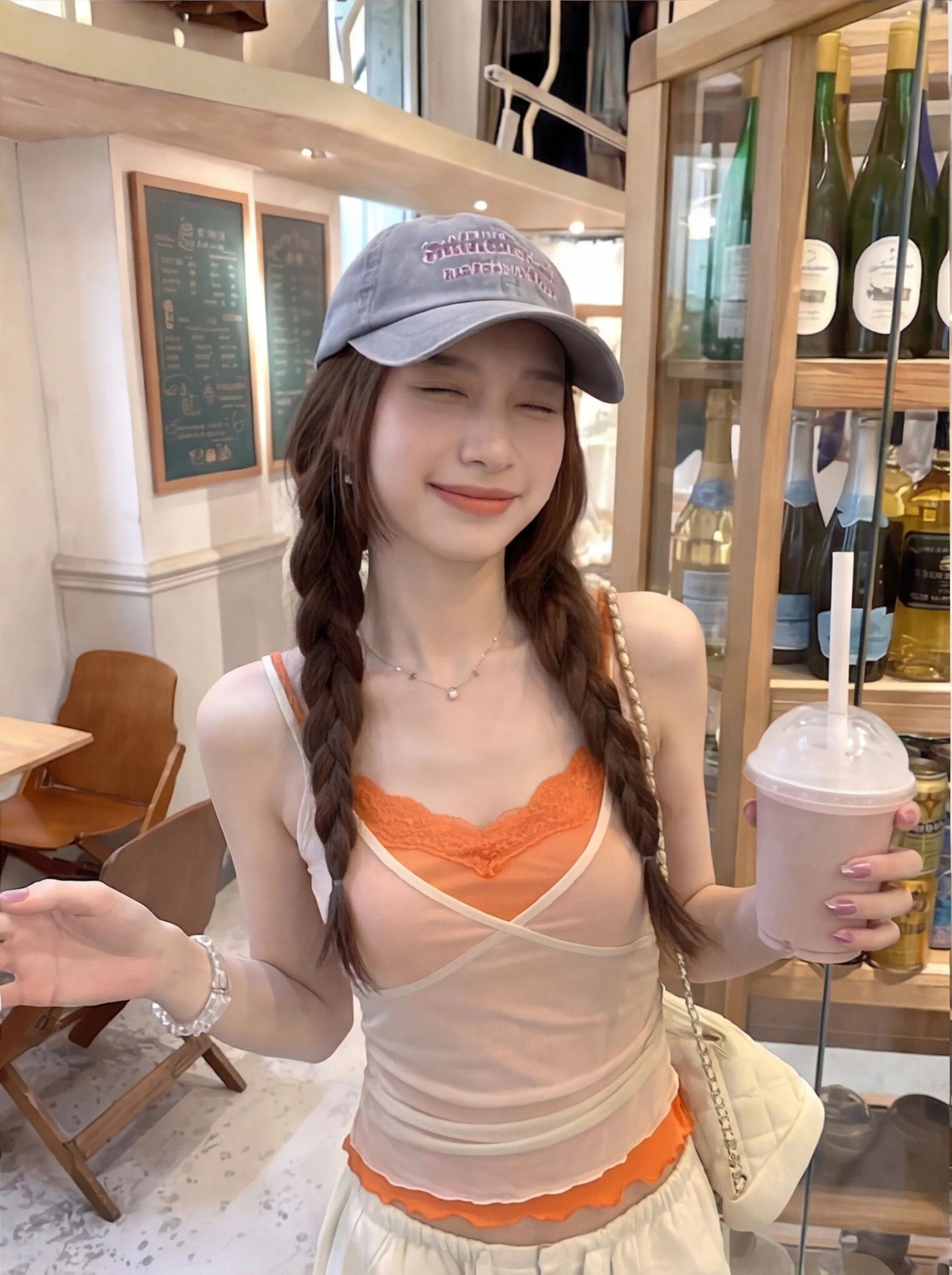 핫걸 순수한 욕망 레이스 조각 캐미솔 여름 스택 착용 센스 페이크 레이어드 몸매 가꾸기 아름다운 조끼 맨위 트렌디