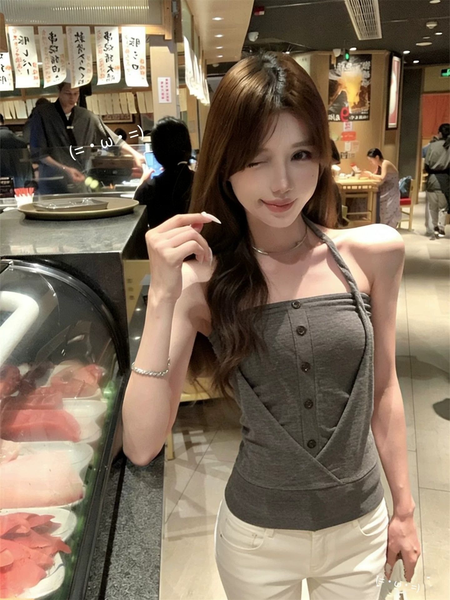 260 그램 사람들 면 행침 목 스타일 페이크 레이어드 튜브탑 캐미솔 핫걸 로드 중 여름 디자인 센스 작은 대중 맨위