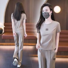 批发时尚<b class='q'>运动服</b>套装女2026夏季新款<b class='q'>气质</b>显瘦短袖阔腿裤两件套#