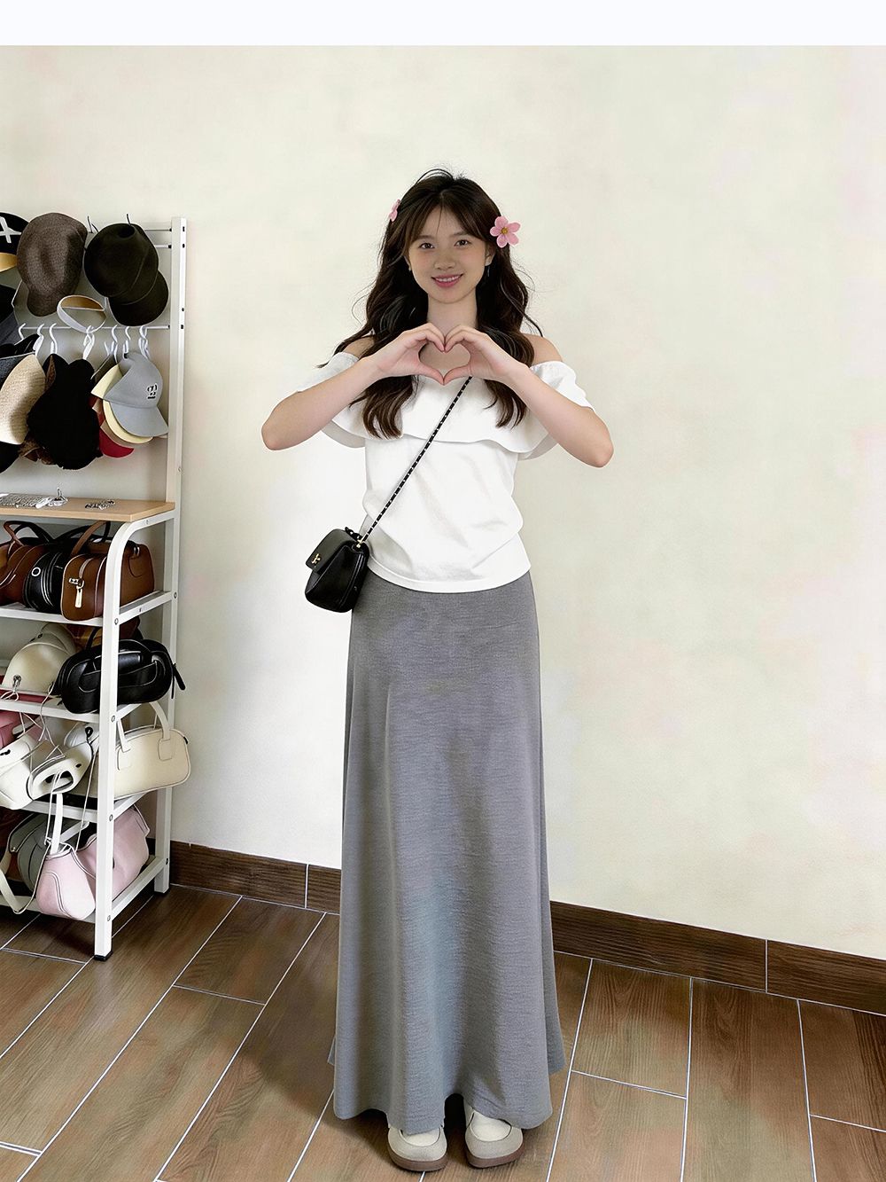 한 부서 자이언트 잘 생긴 ~ 중 화이트 연꽃 잎 레이스 오프숄더 반팔 티셔츠 여성복 치마 여름 새로운
