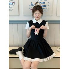 批发法式学院风穿搭<b class='q'>连衣裙</b>女2026初夏新款小个子气质a字修身蛋糕裙子