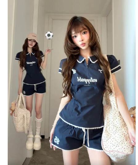 원본 탑 실크 길다 나일론 원단 원본 솜씨 POLO 칼라 반팔 셔츠 몸매 가꾸기 허리 수축 셔츠 여성복 여름